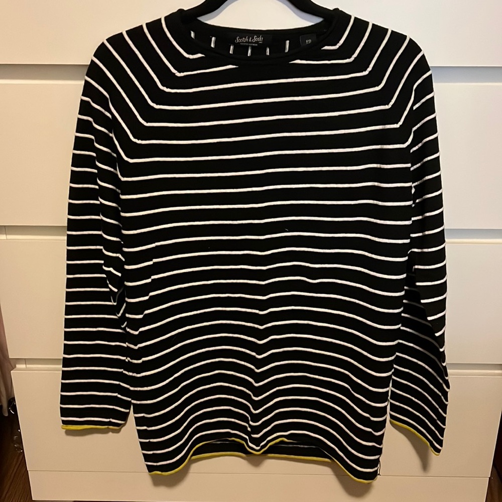 Black and white striped Scotch and Soda sweater size medium